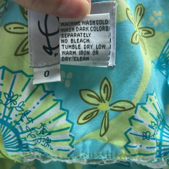 Lilly Pulitzer Peek A Boo Waist Spaghetti Strap Dress Blue Green Lace Sz 0 - Picture 8 of 10
